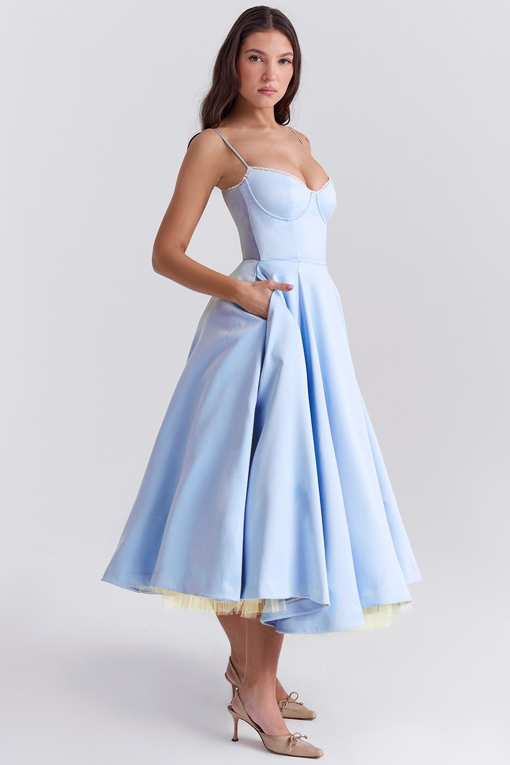 Mademoiselle midi dress- Blue