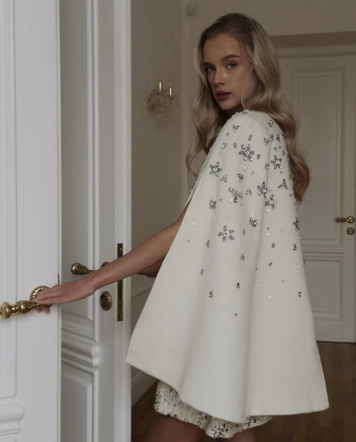 Crystal Bloom Cape Coat