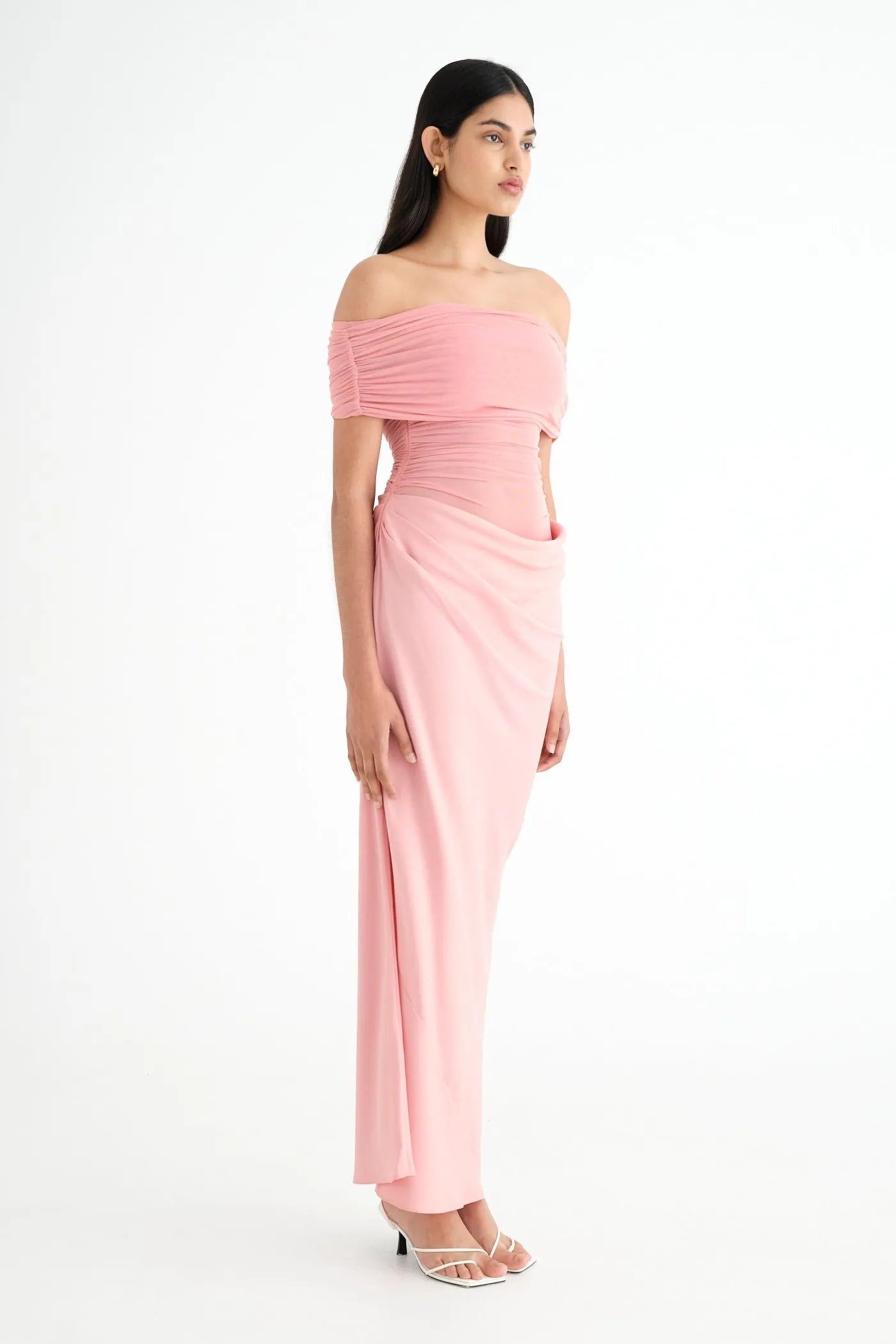 Livia Off Shoulder Draped Gown