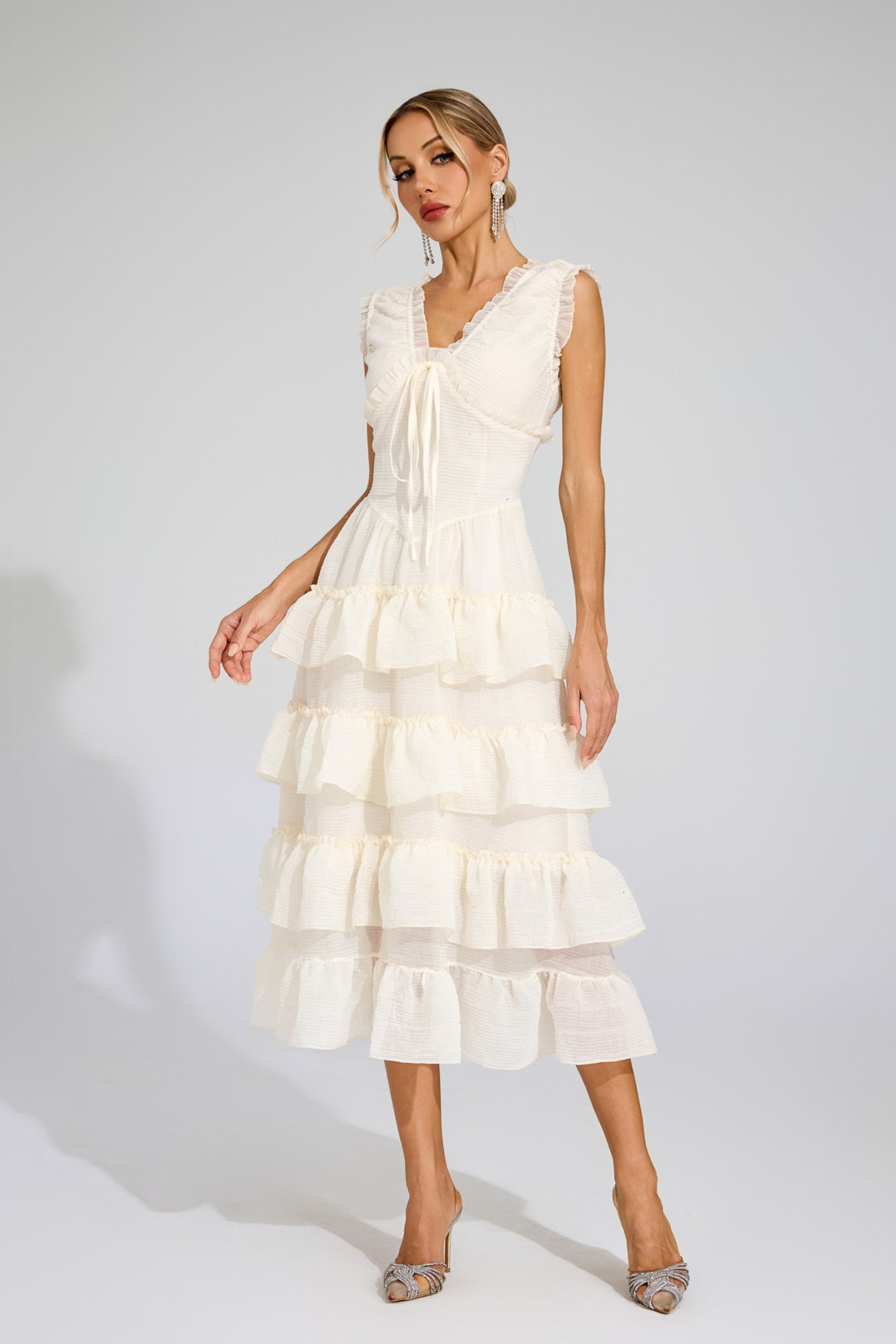 Bella Ruffle Tiered Midi Dress