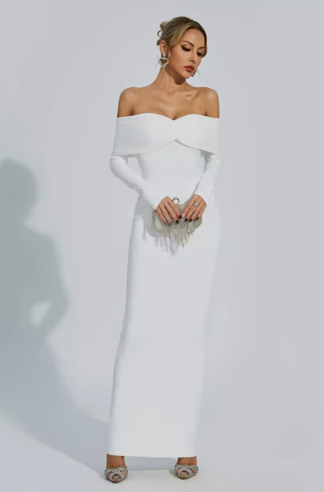 キアナ オフショルダー マキシドレス