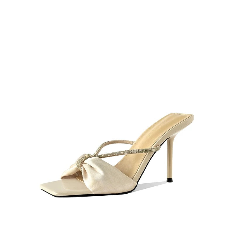 Bella Satin Knot Heels