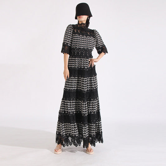 Black short sleeves  maxi dress