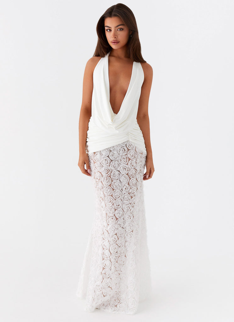 Rosalia 3D Rose Lace Gown
