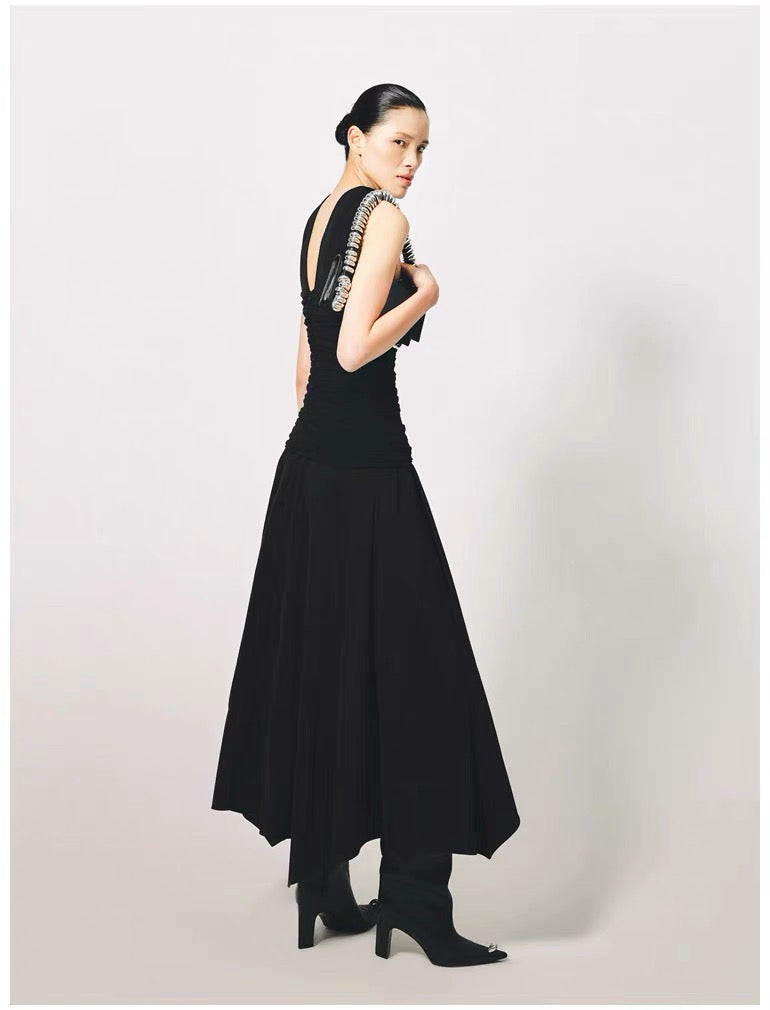 Elora Draped Convertible Midi Dress