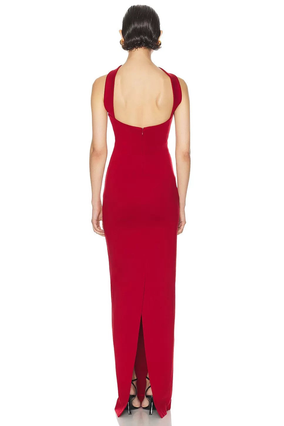 Bandage red maxi dress