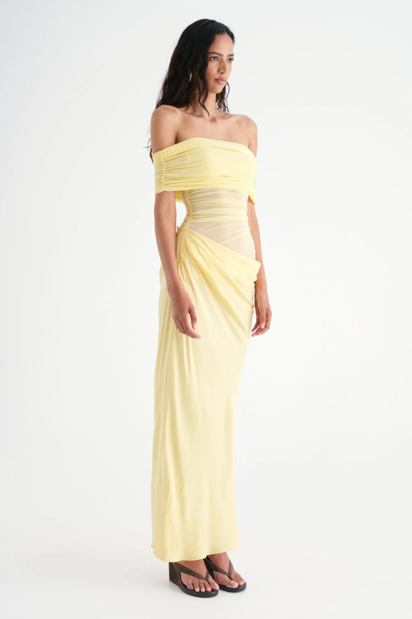 Livia Off Shoulder Draped Gown