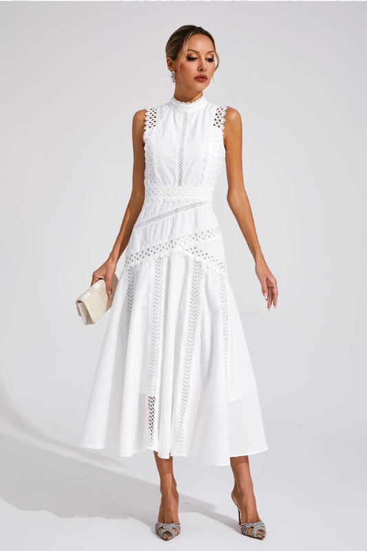 Sleeveless white maxi dress