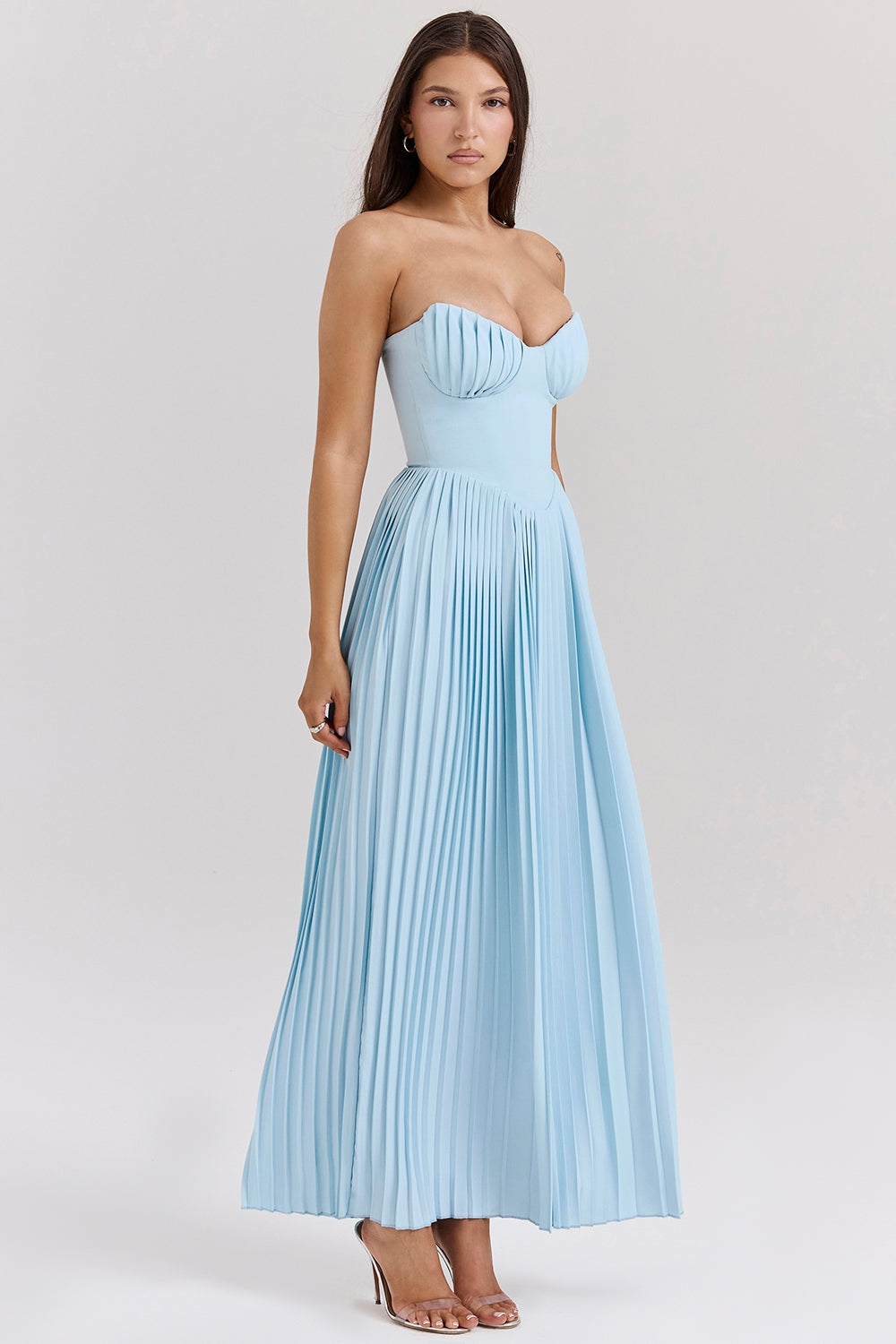 Céleste Pleated Bustier Gown