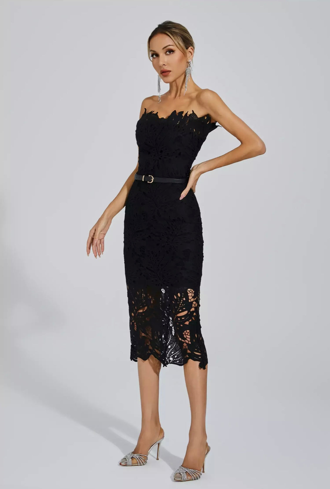 Jazlyn lace midi dress