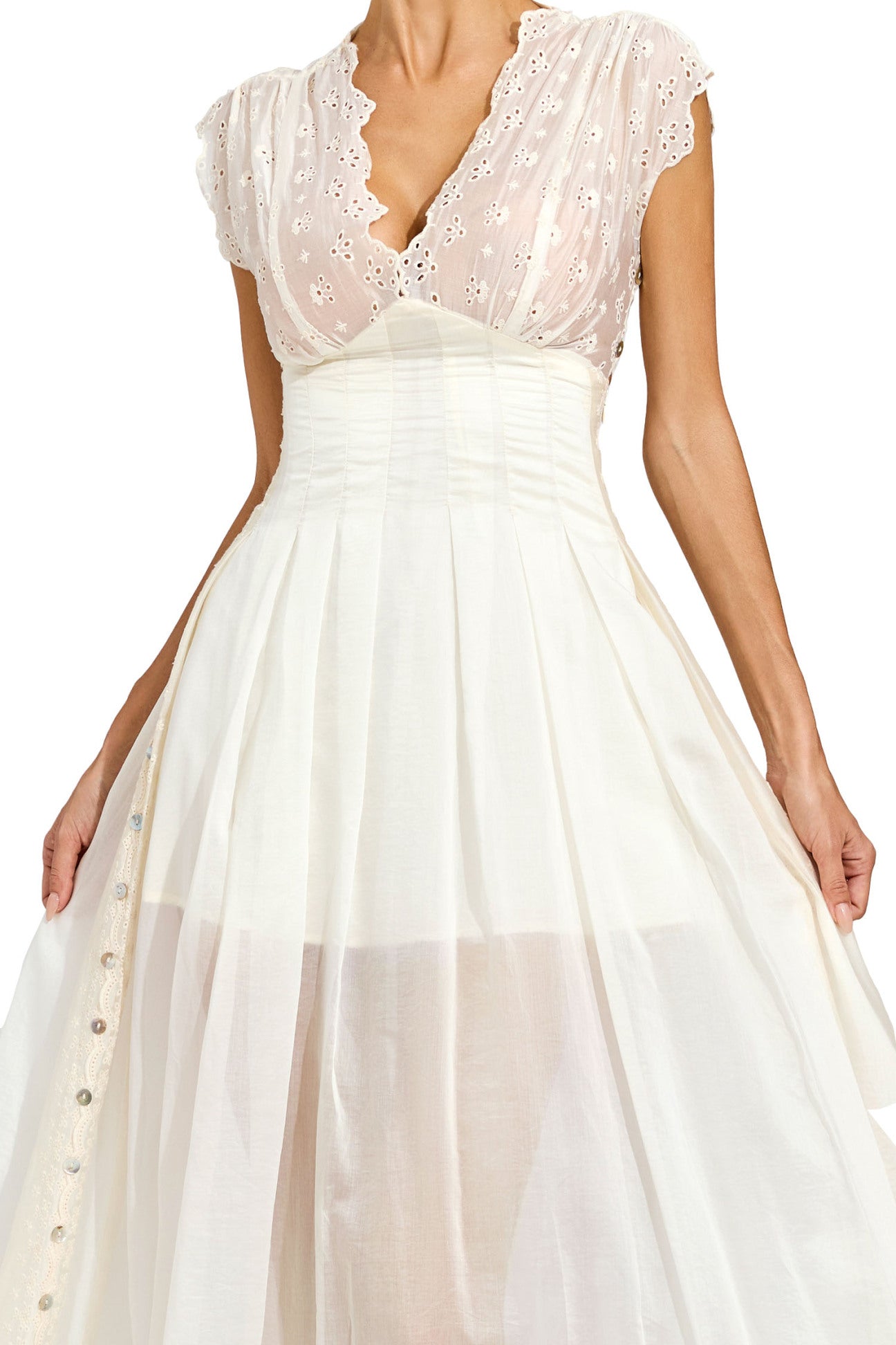 Étoile Broderie Sheer Midi Dress