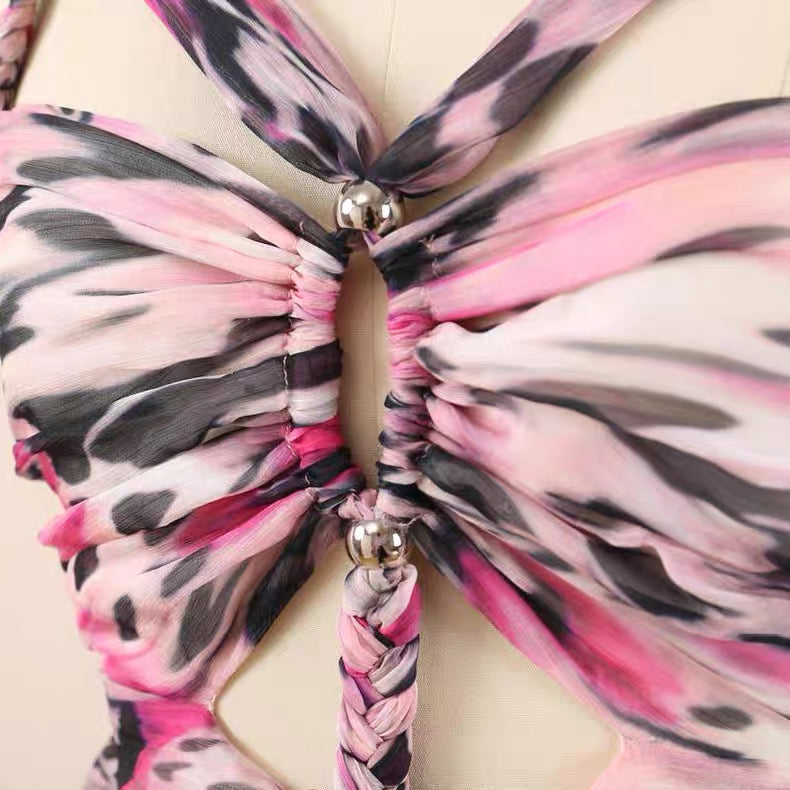 Dahlia Twist Floral print Maxi Dress