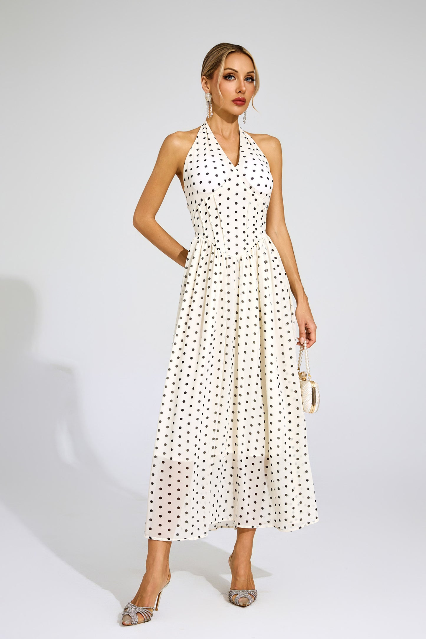 Evie Polka Dot Halter Dress