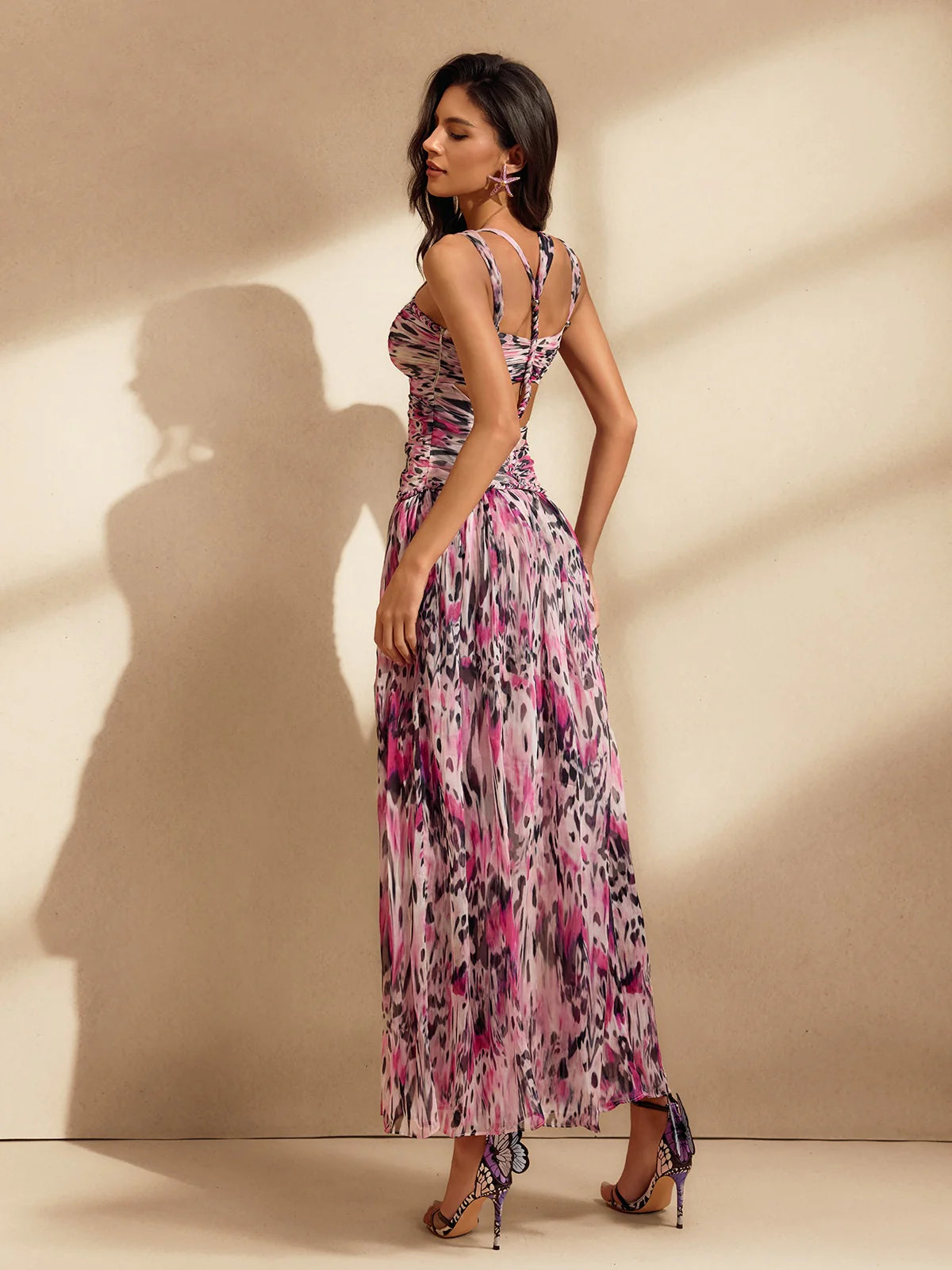 Dahlia Twist Floral print Maxi Dress