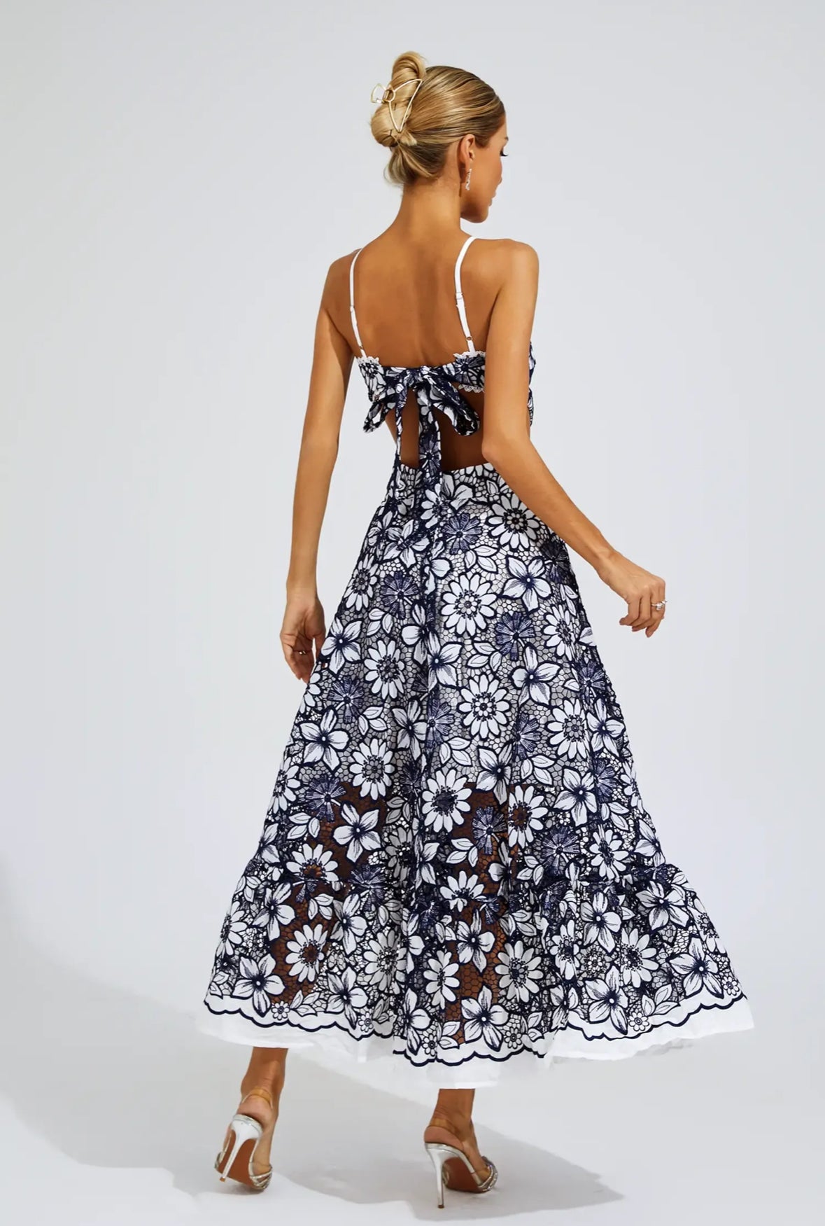 Fiora Embroidered Lace Midi Dress