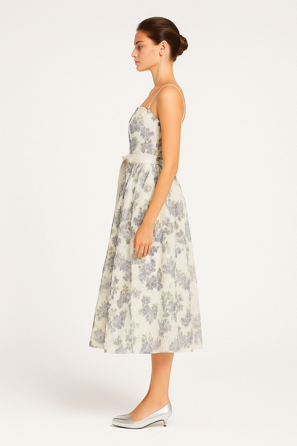 Lilac Whisper floral Midi Dress