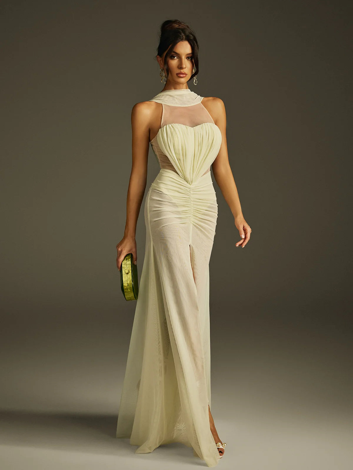Lumière Mesh Drape Gown