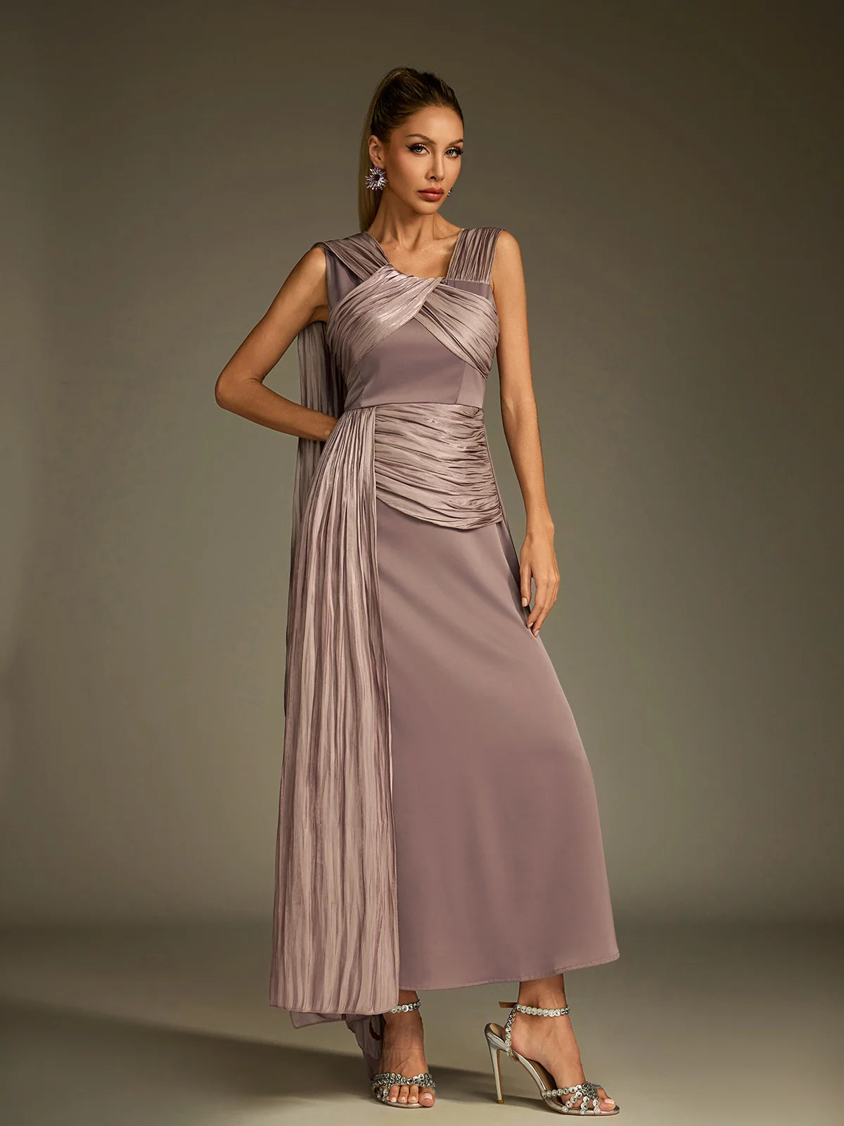 Athéna Draped Goddess Maxi Dress