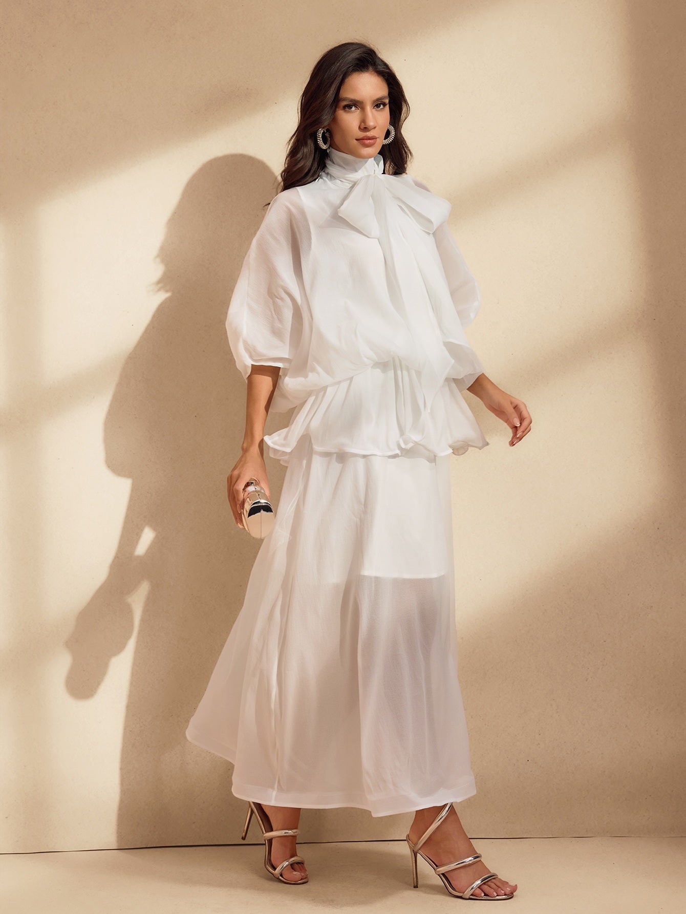 Élise Sheer Ruffle Midi Set