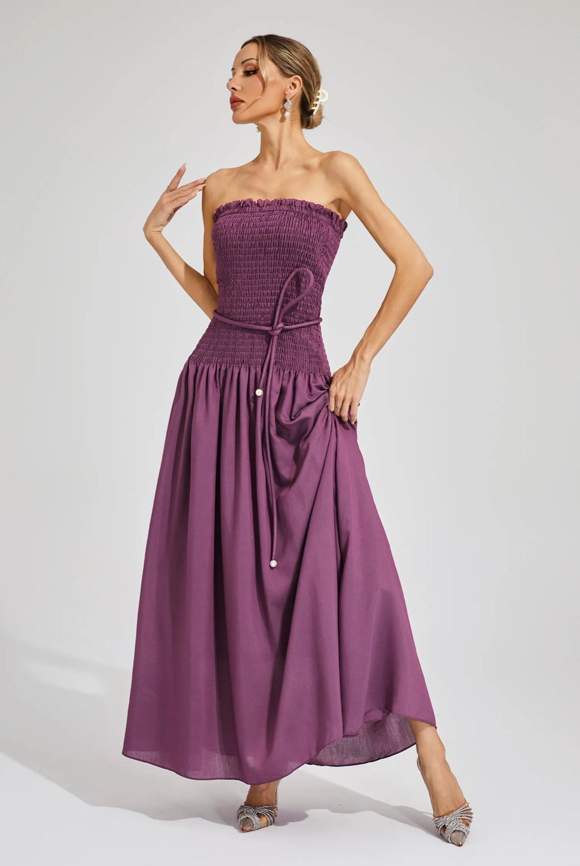 Céleste Ruched Maxi Dress
