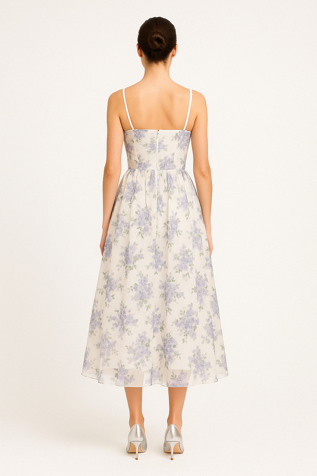 Lilac Whisper floral Midi Dress