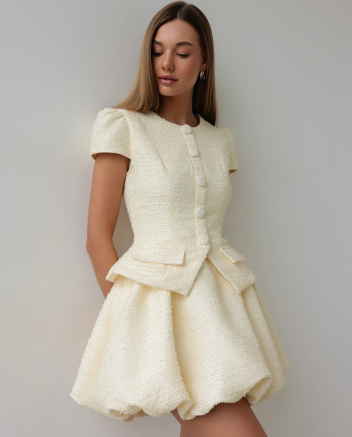 Belle Tweed Bubble Mini Skirt set