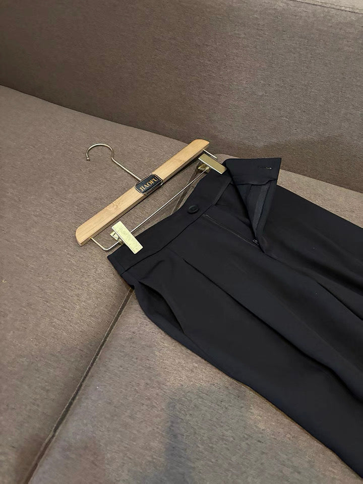 Camélia Flower Blazer Black Suit Set