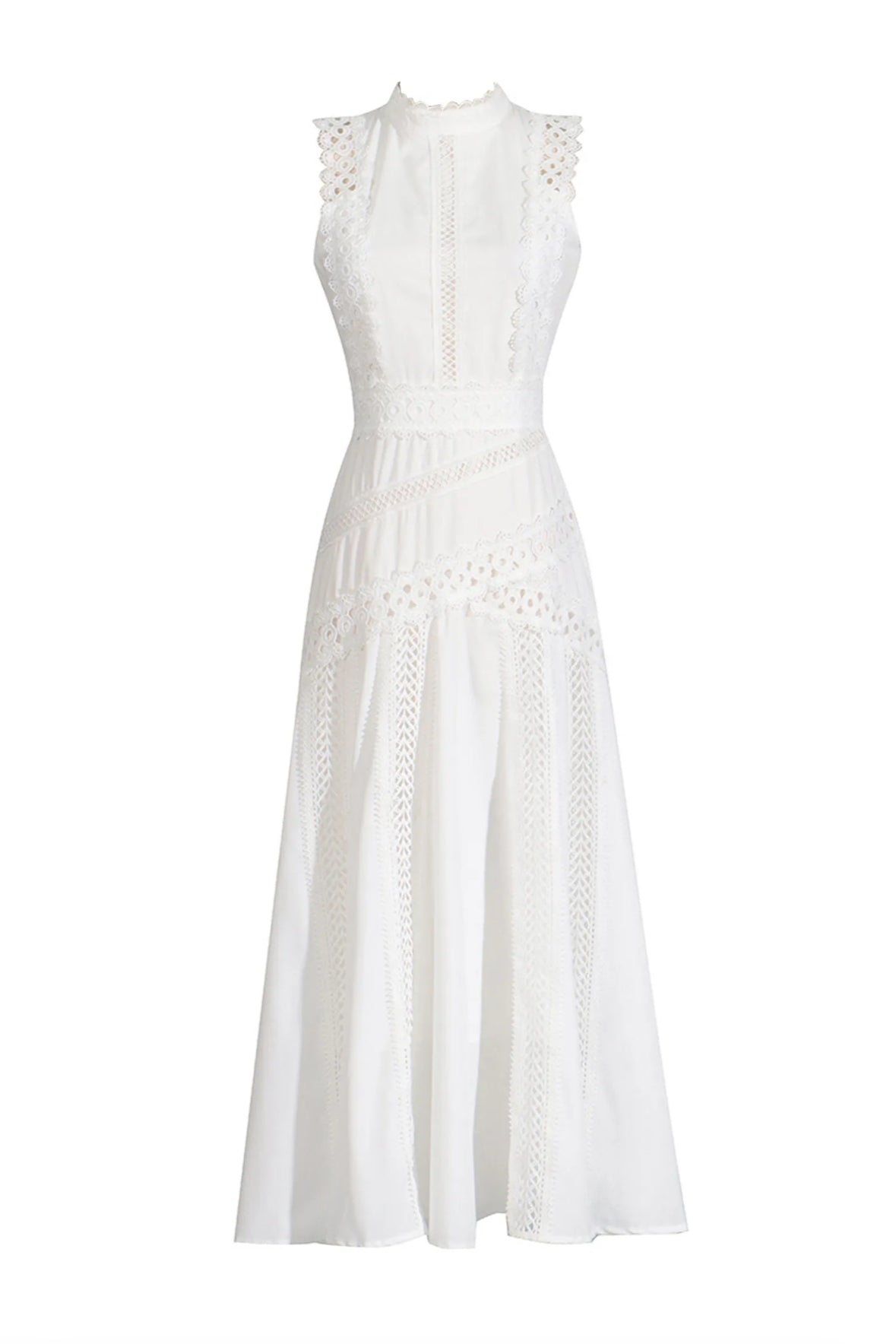 Sleeveless white maxi dress