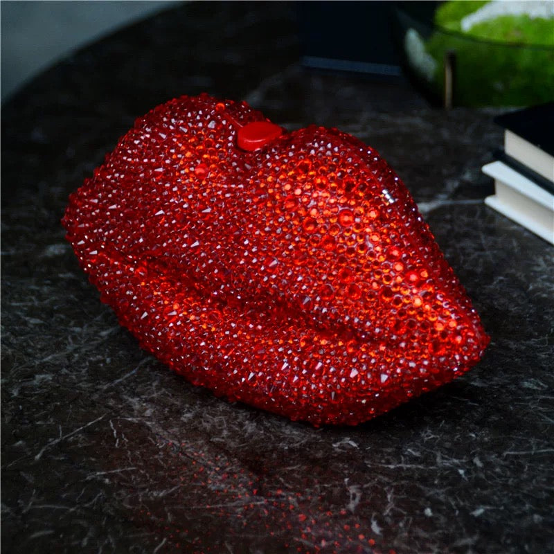 Crystal red lip bag
