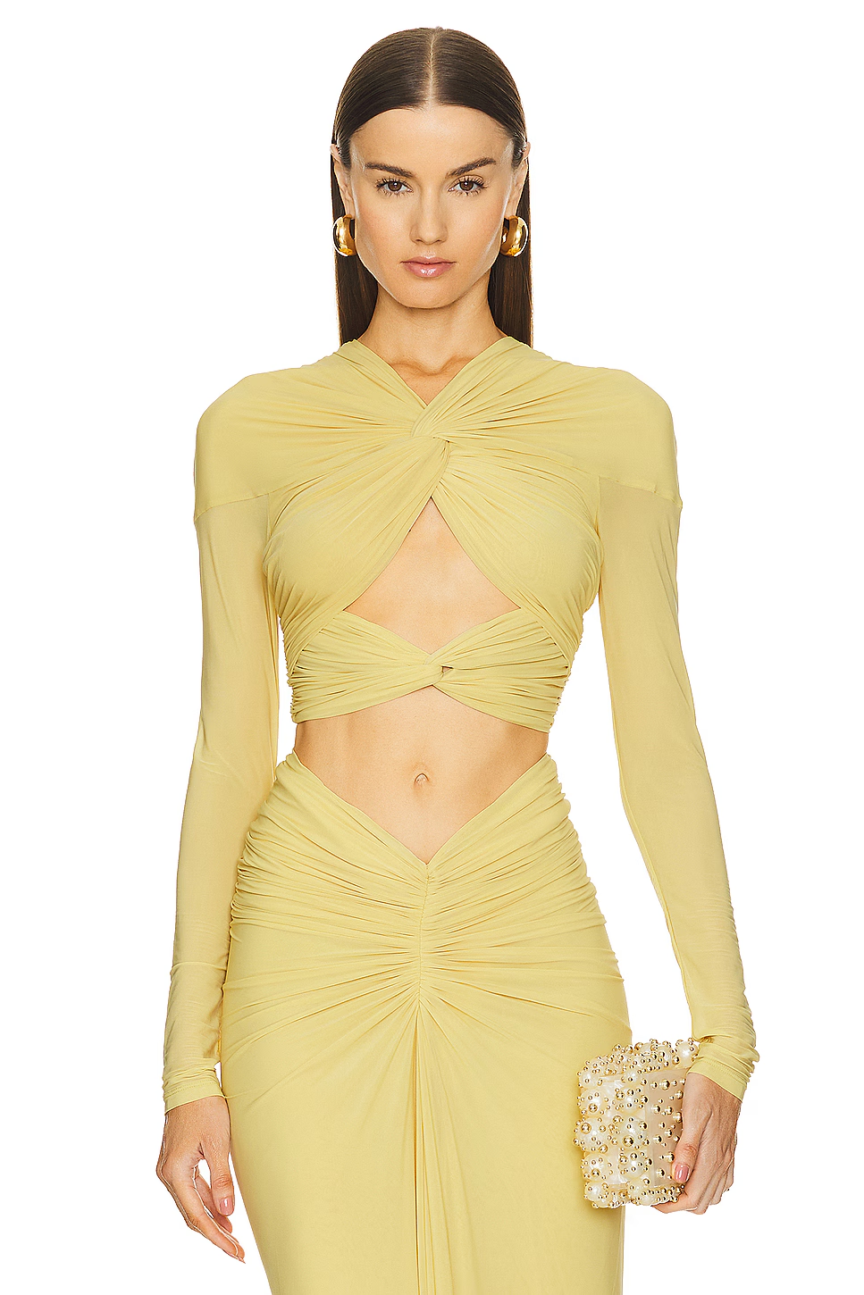 Soleil Cut-Out Yellow Draped Set