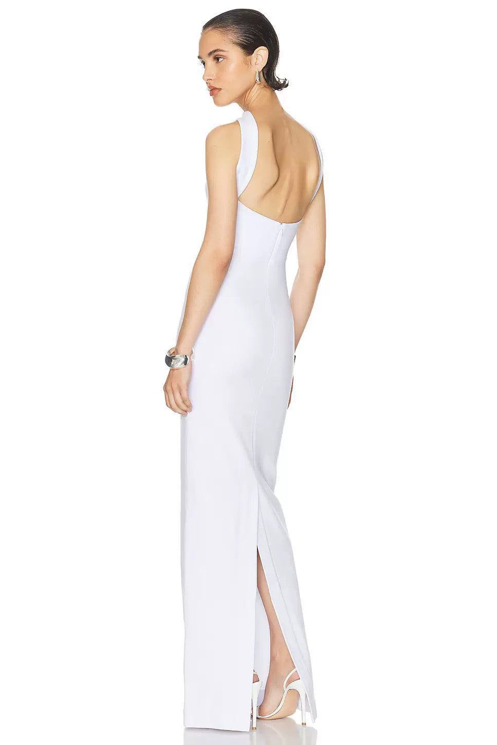 Bandage white maxi dress