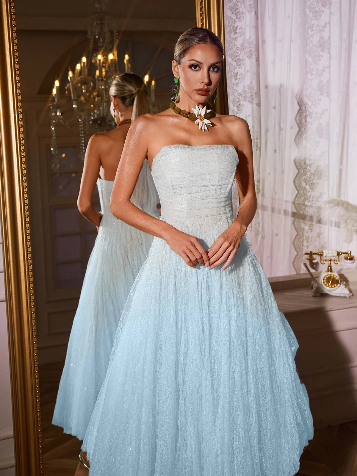 Lueur Sky Blue Tulle Dress