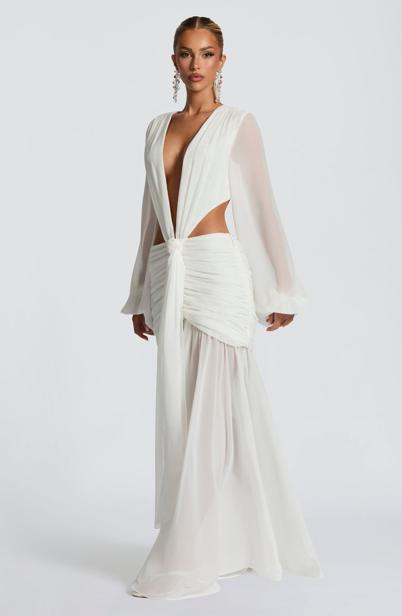 Soleil Ruched Cutout Maxi Dress