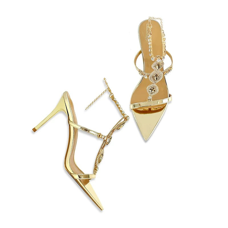 Aurelia Crystal Embellished Stiletto Sandals