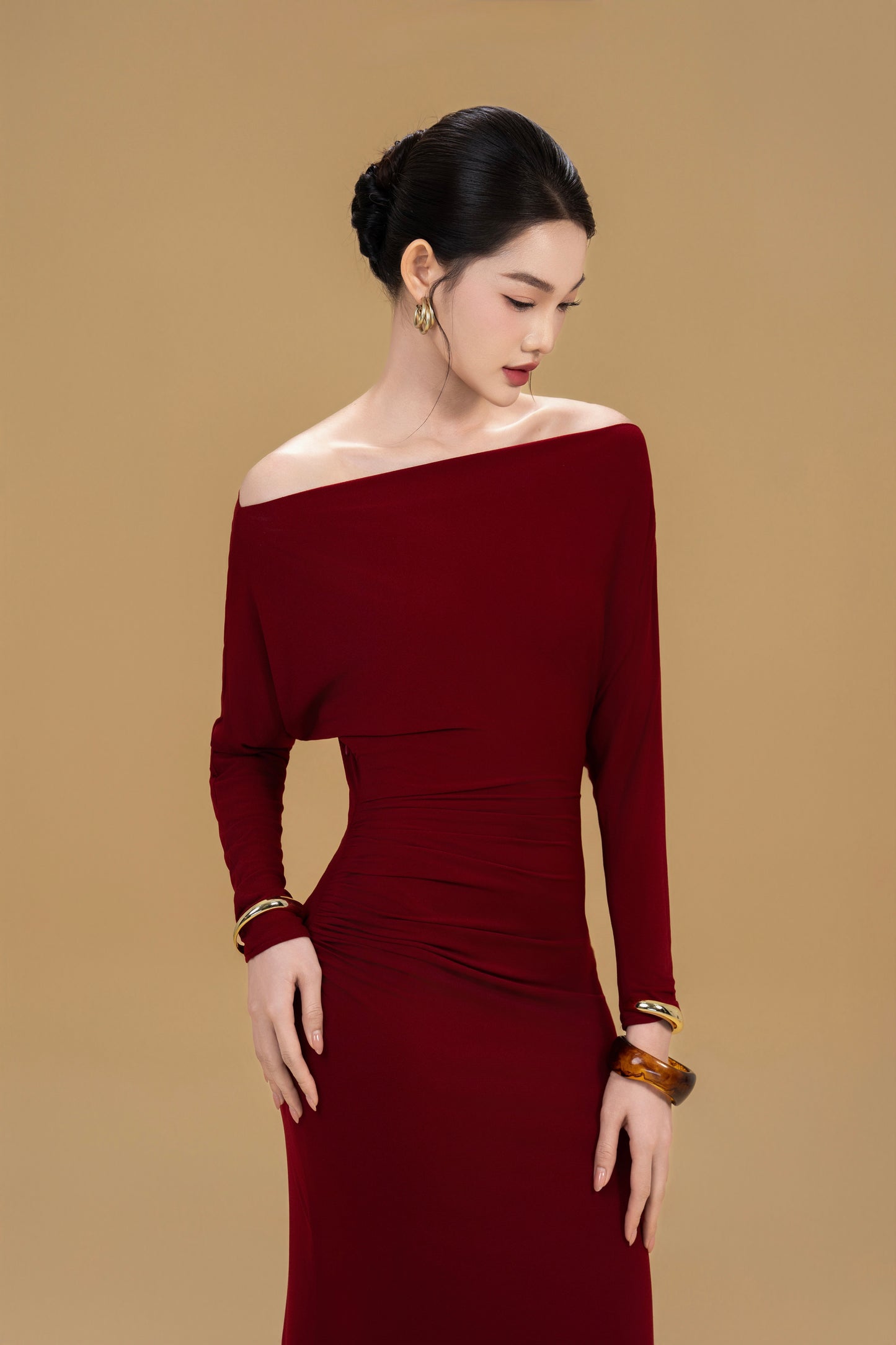 Athena Off-Shoulder Maxi Dress