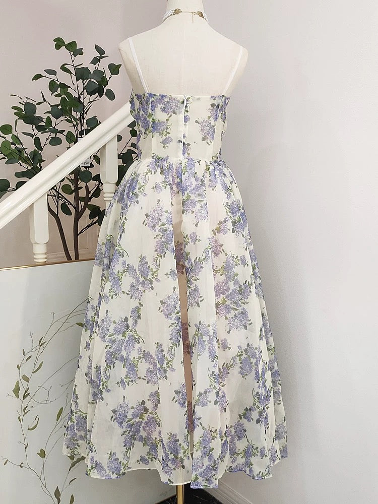 Lilac Whisper floral Midi Dress