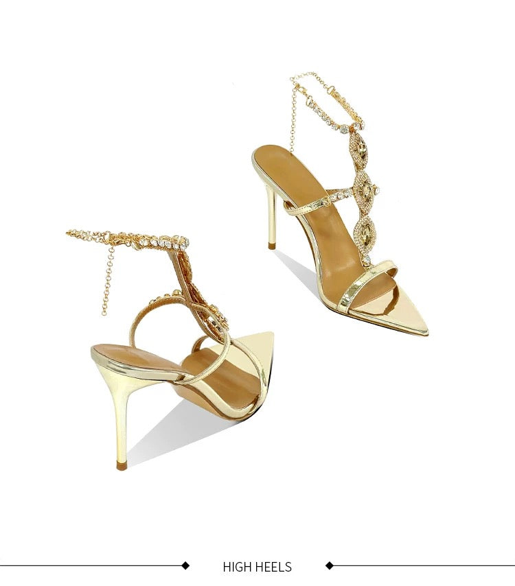 Aurelia Crystal Embellished Stiletto Sandals
