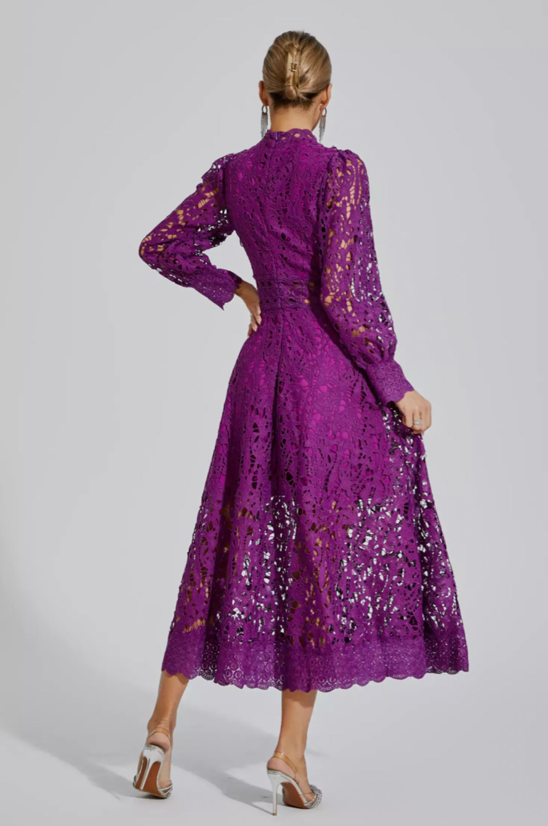 Kenzie Purple lace maxi dress