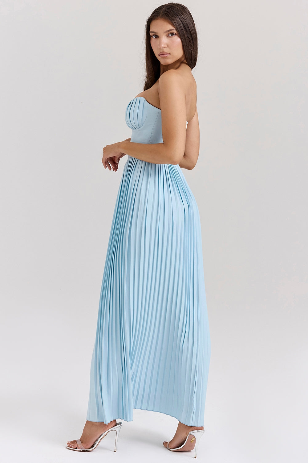 Céleste Pleated Bustier Gown