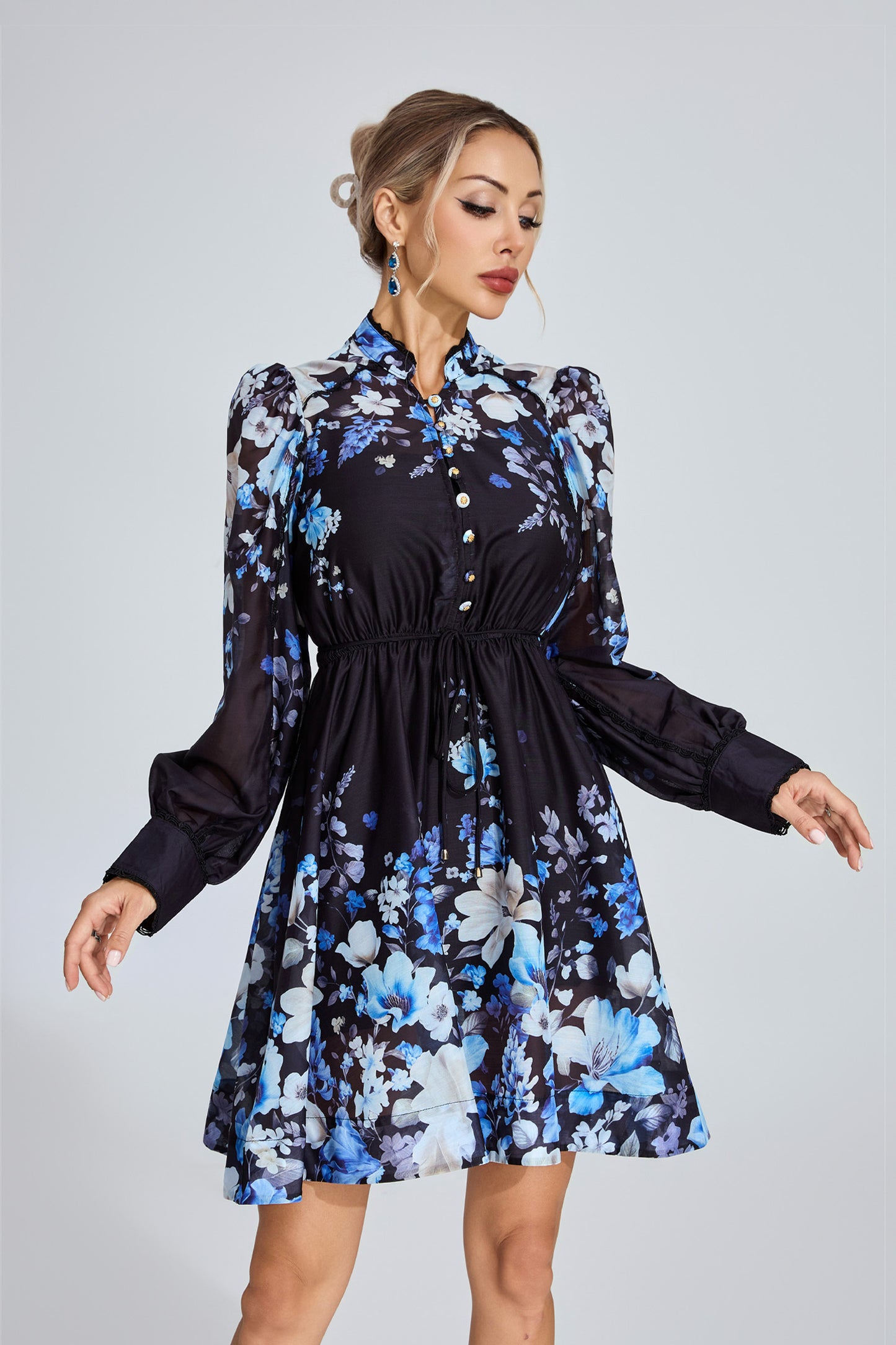Lucienne Blue Floral Dress