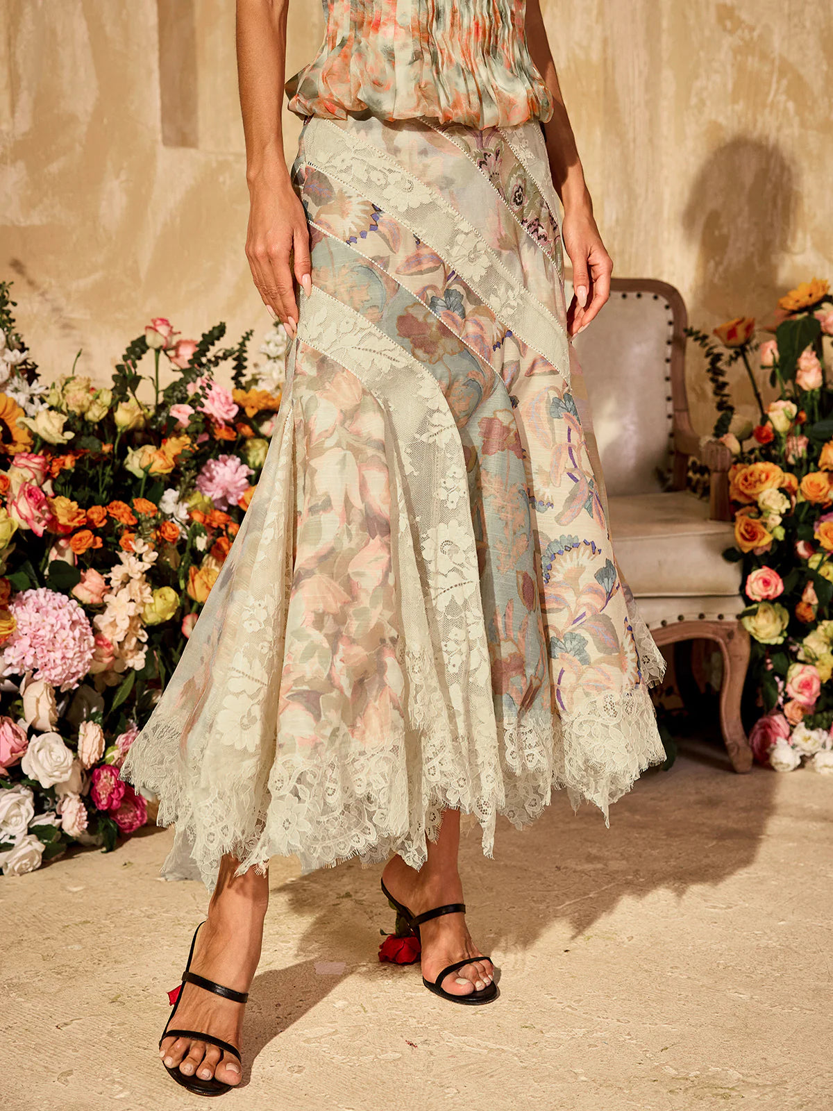 Eloïse Patchwork Lace Skirt