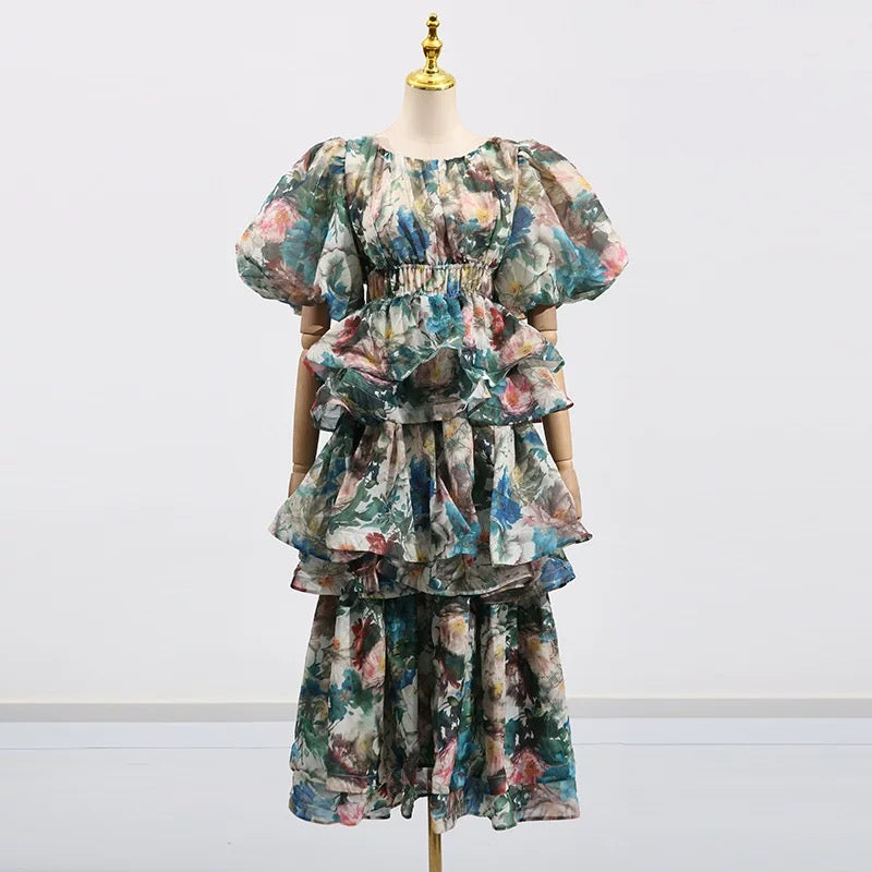 Camille Tiered Puff Dress Set