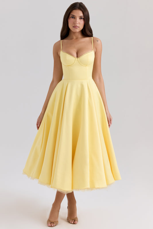 Mademoiselle midi dress- Yellow