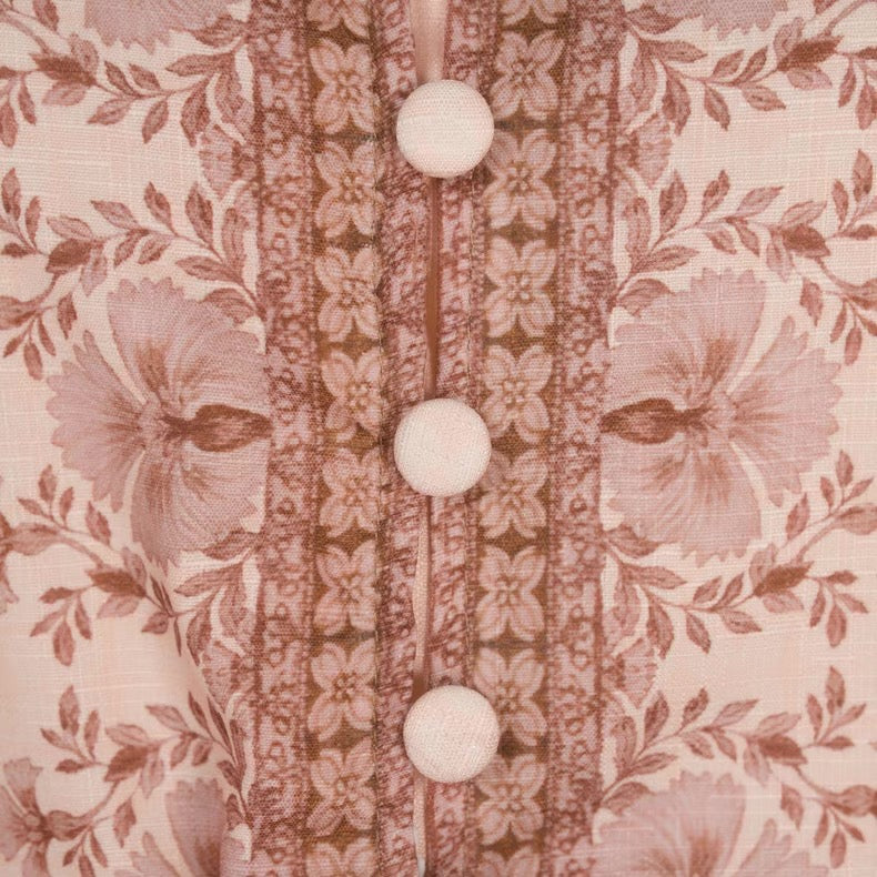 Floral Mandarin Embroidered Dress