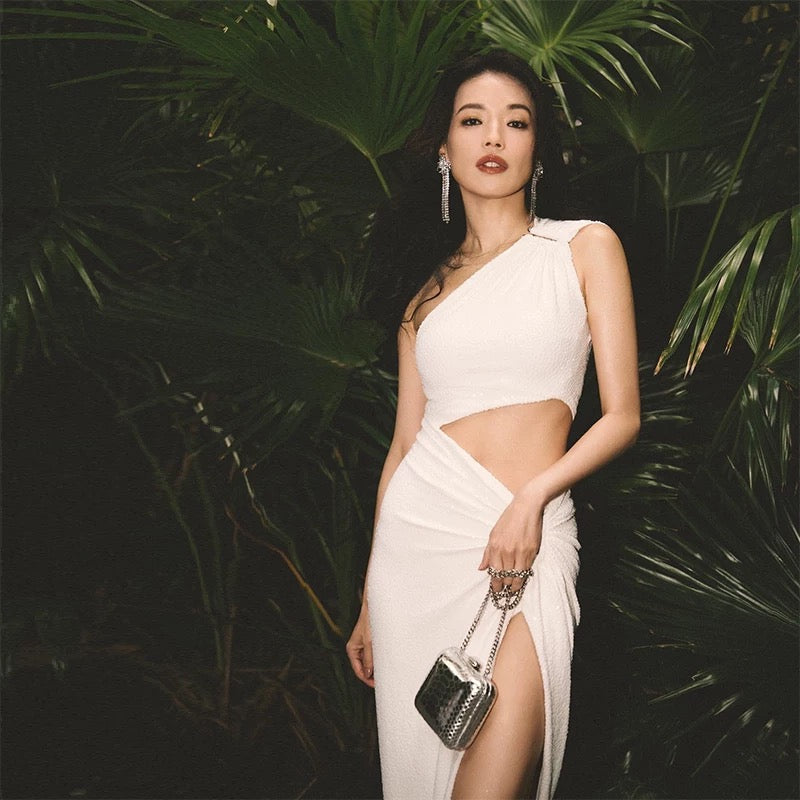 Liora Cutout Asymmetric Slit Dress