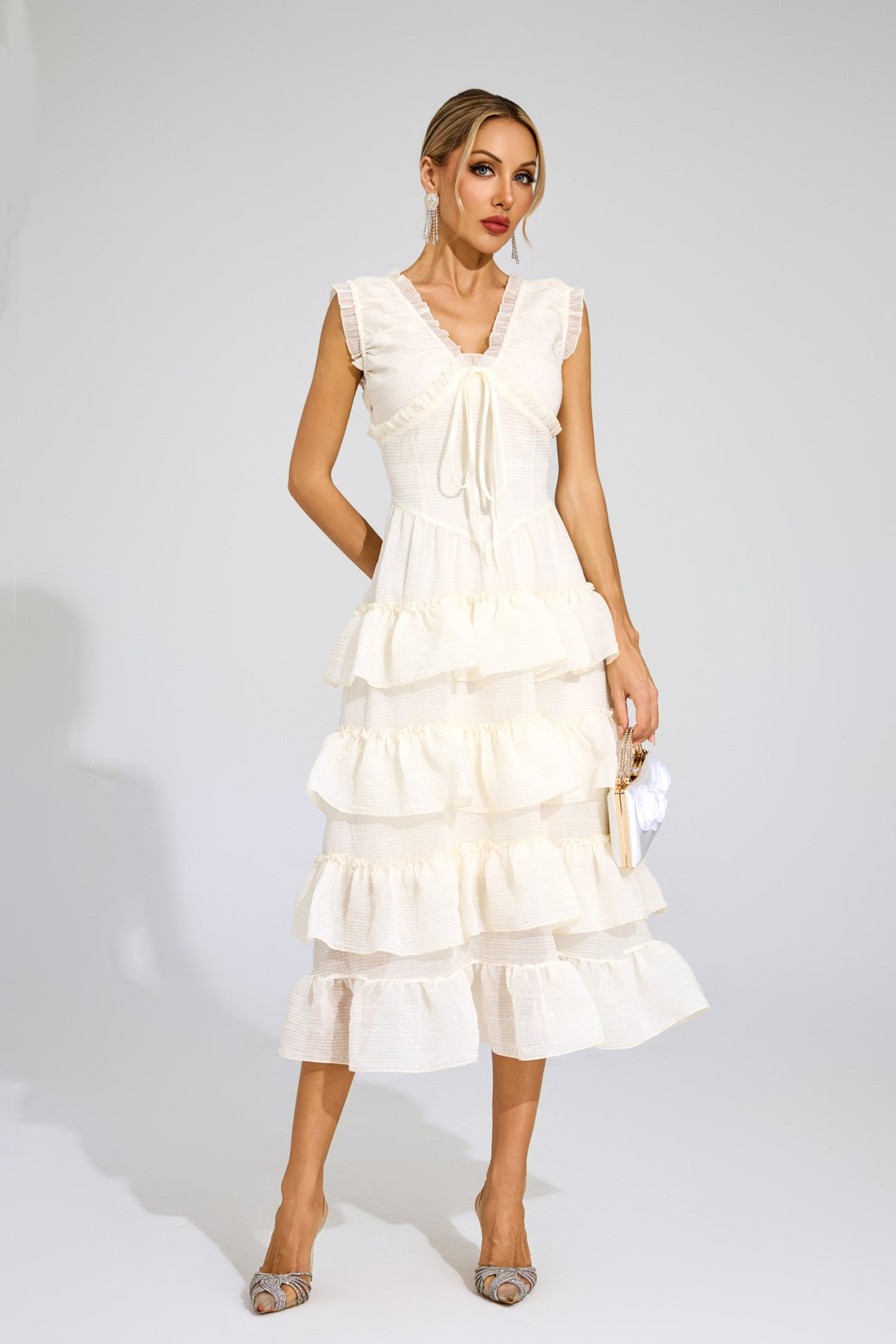 Bella Ruffle Tiered Midi Dress
