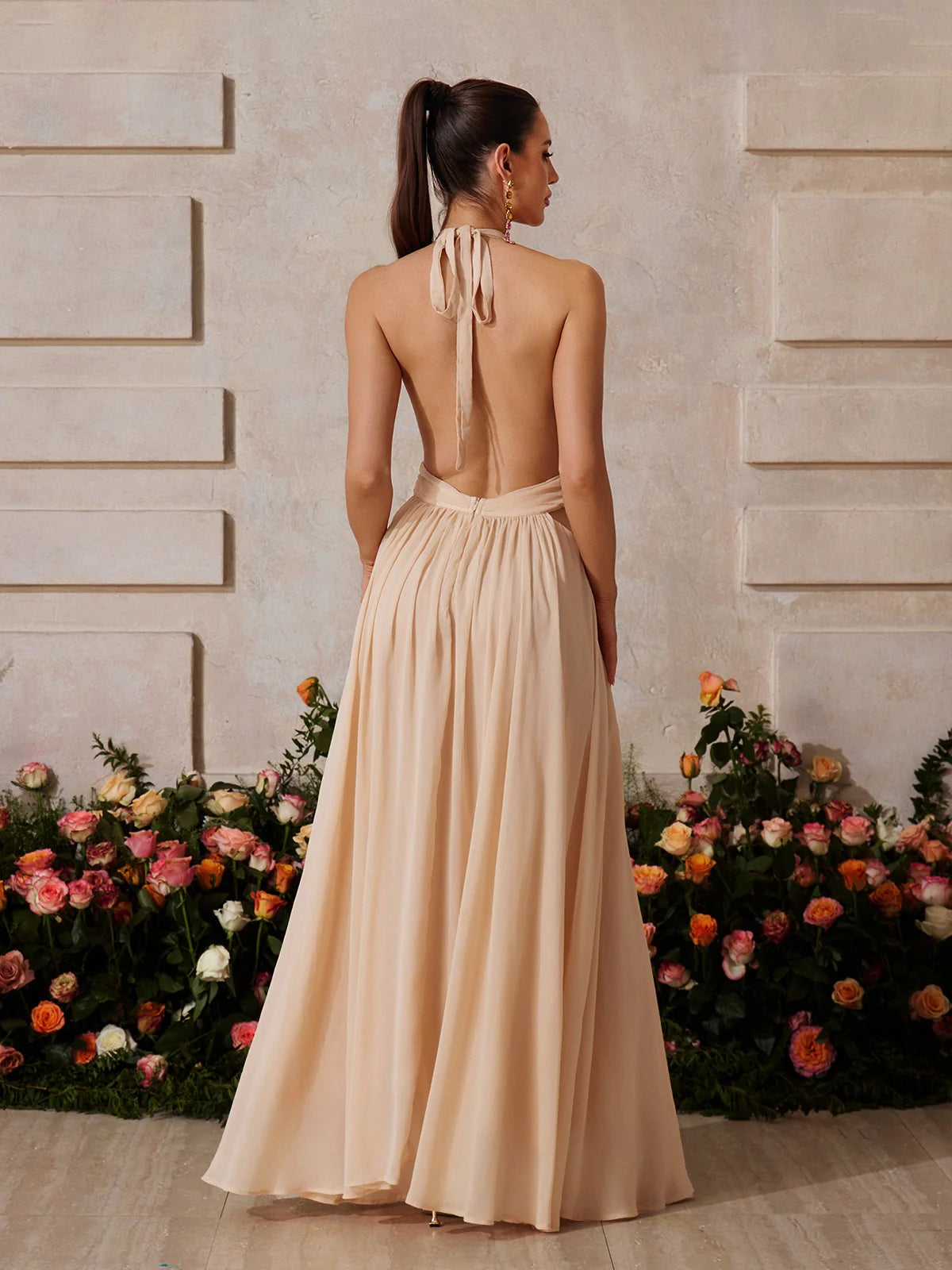 Soleil Halter Maxi Gown