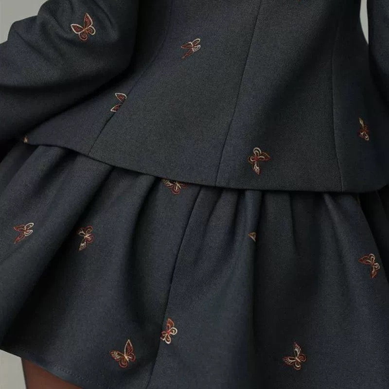 Midnight Blossom Blazer Mini Set