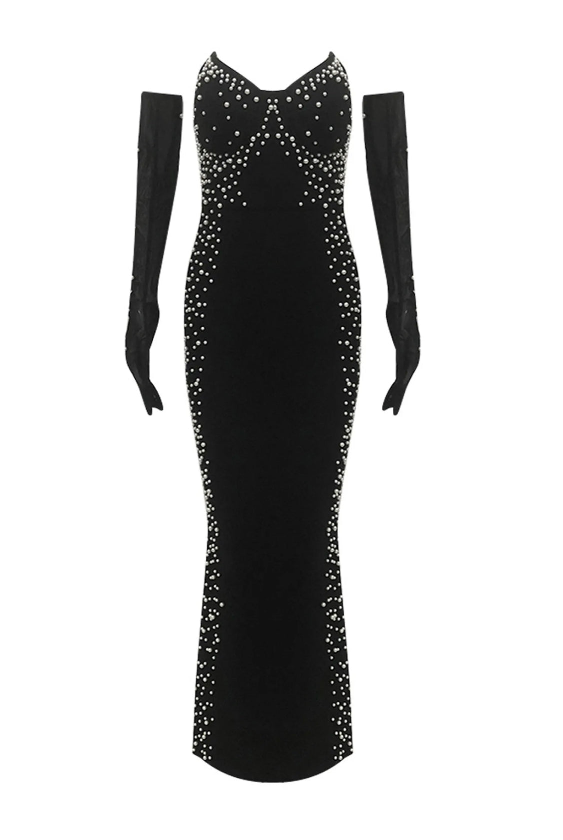 Pearl adorned maxi dress