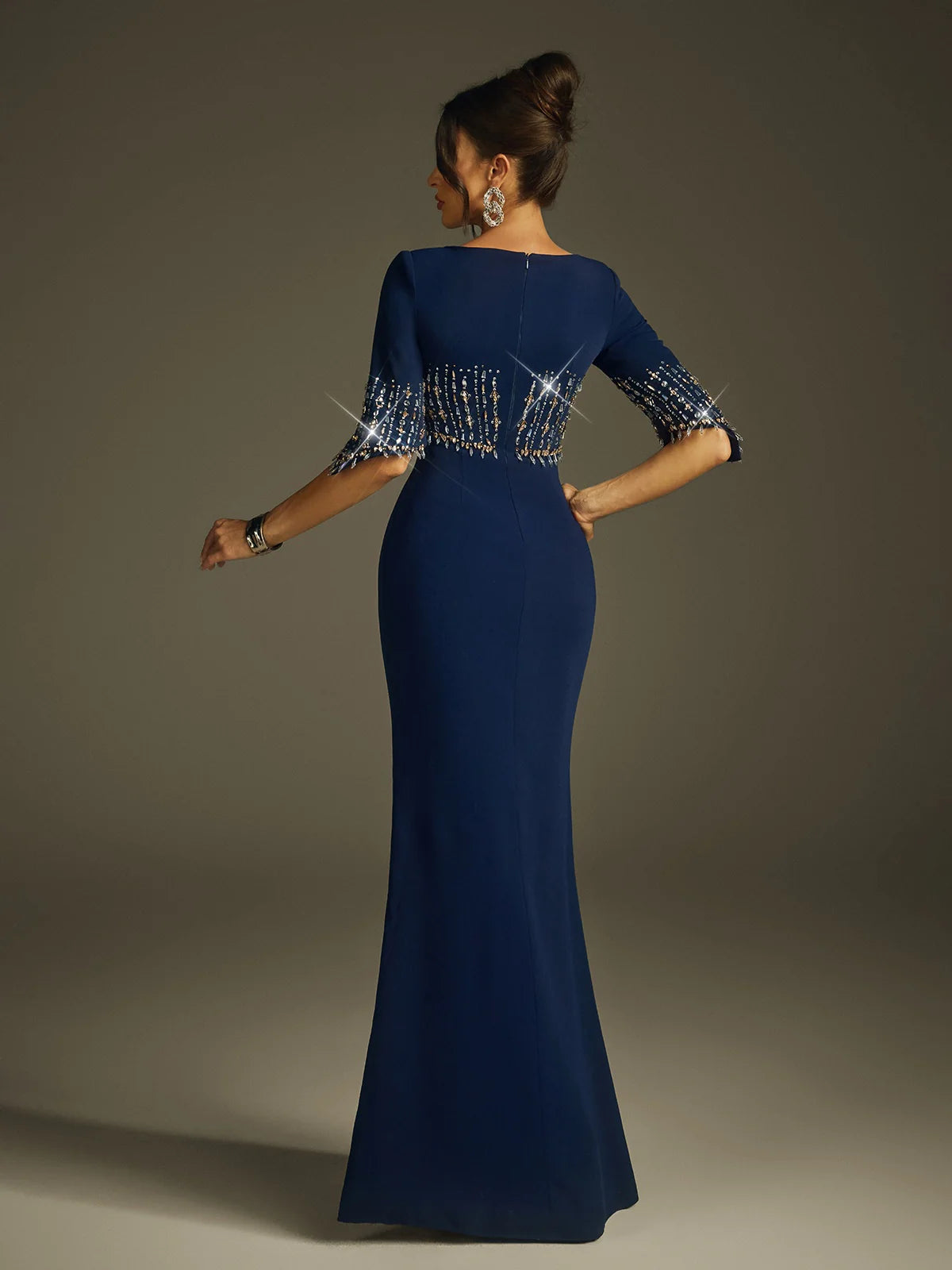 Sapphire Gem Embellished Gown